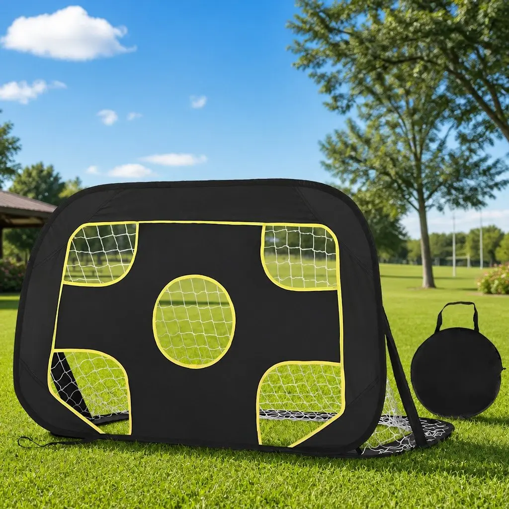 Portable Soccer Goal Rebounder Training Net 120x80x80cm Black