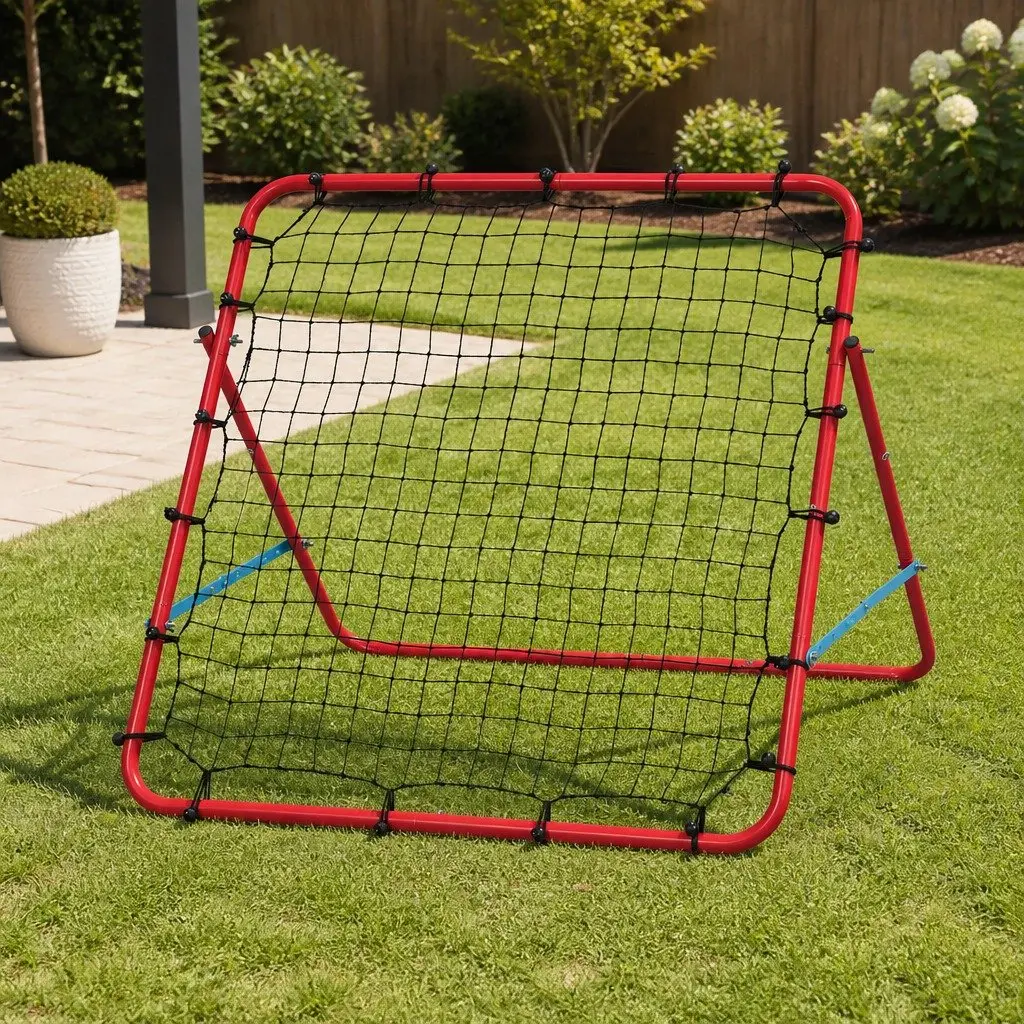 Portable Rebound Net Training Aid Soccer Baseball Football 100cm Red
