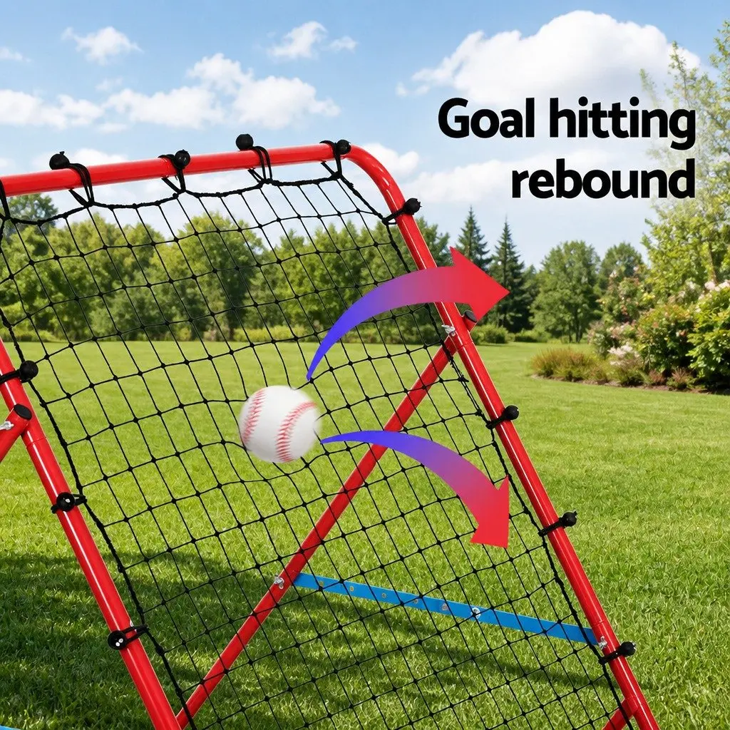 Portable Rebound Net Training Aid Soccer Baseball Football 100cm Red