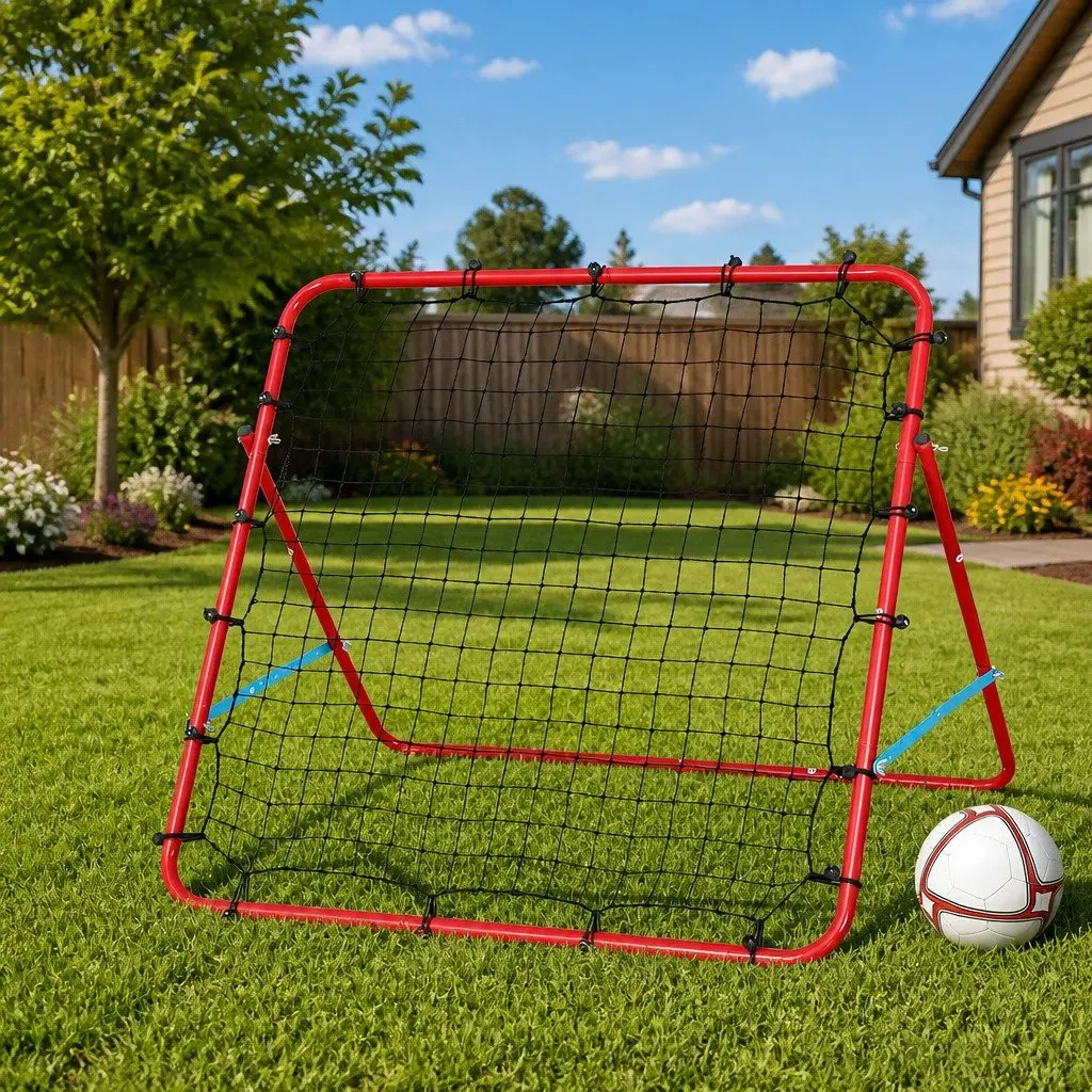 Portable Rebound Net Training Aid Soccer Baseball Football 100cm Red