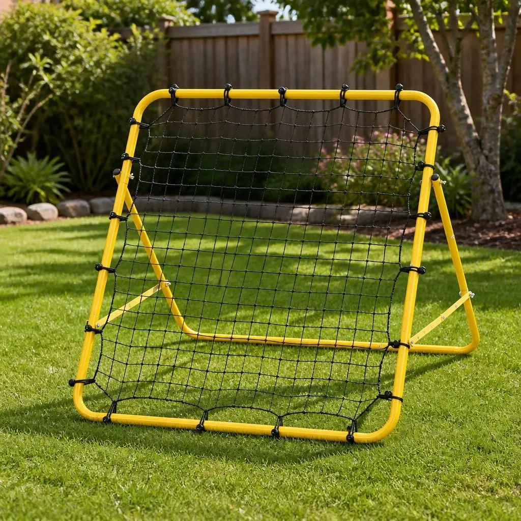 Portable Rebound Net Training Goal Soccer Football Baseball 100cm Yellow