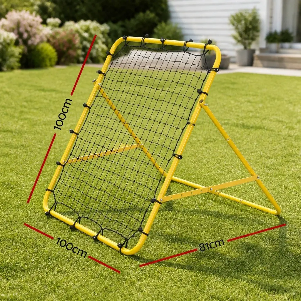 Portable Rebound Net Training Goal Soccer Football Baseball 100cm Yellow