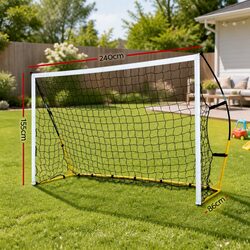 Portable Soccer Goal Net 2.4m Football Training Rebounder Sports Equipment