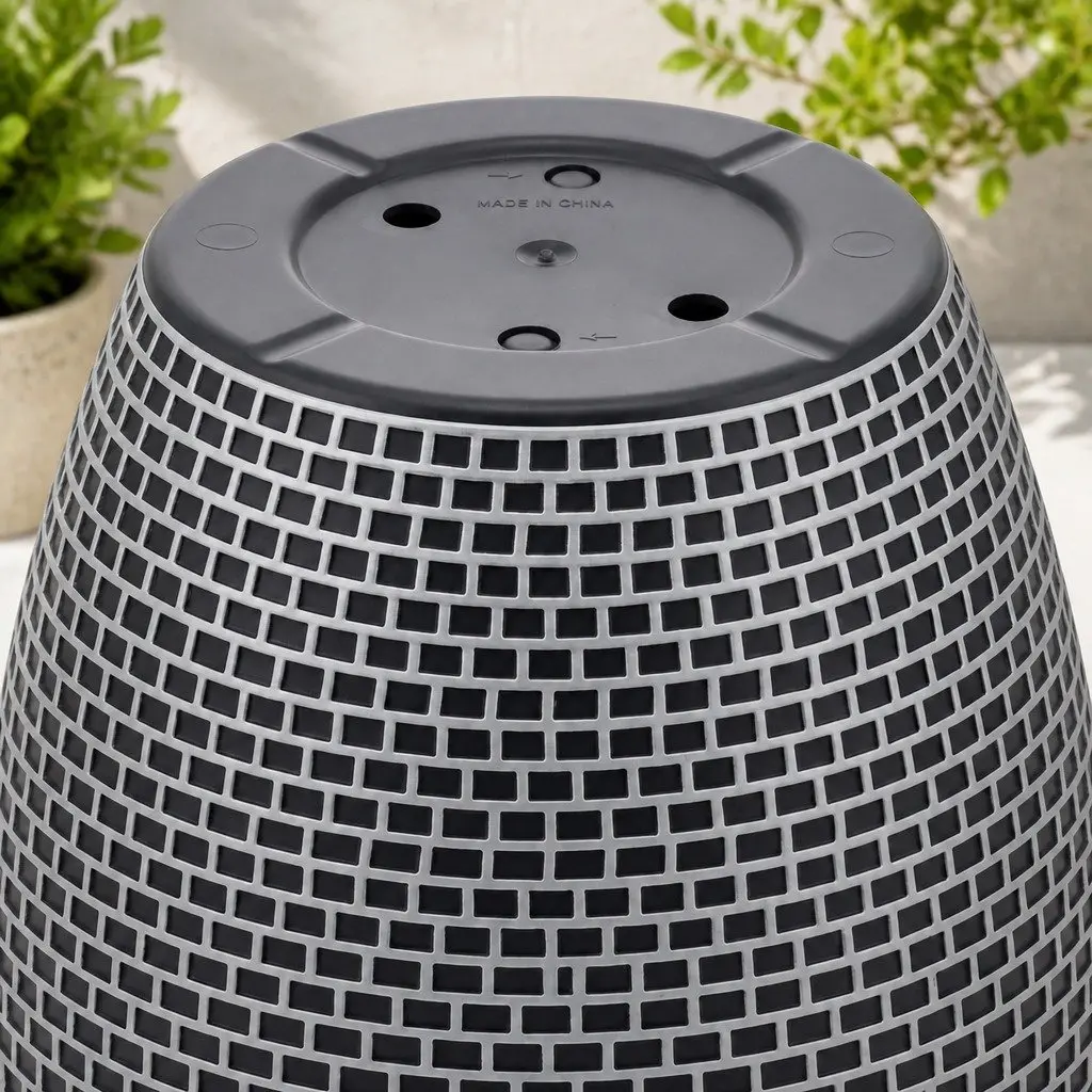 Plastic Plant Pots 36cm Outdoor Garden Planter Set 2 Pieces Drainage Holes