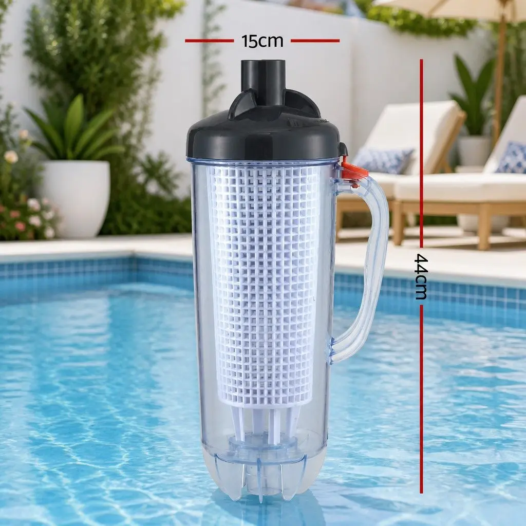 Pool Leaf Canister Cleaner Suction Catcher 15cm x 15cm x 44cm Dark Grey