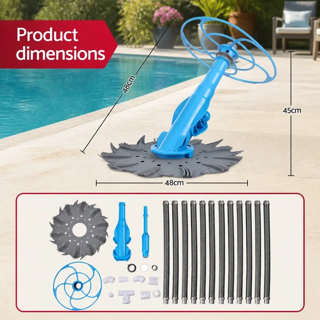 Automatic Pool Vacuum Cleaner Floor Wall Climbing System Grey Blue