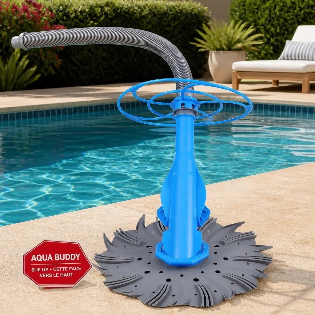 Automatic Pool Vacuum Cleaner Floor Wall Climbing System Grey Blue