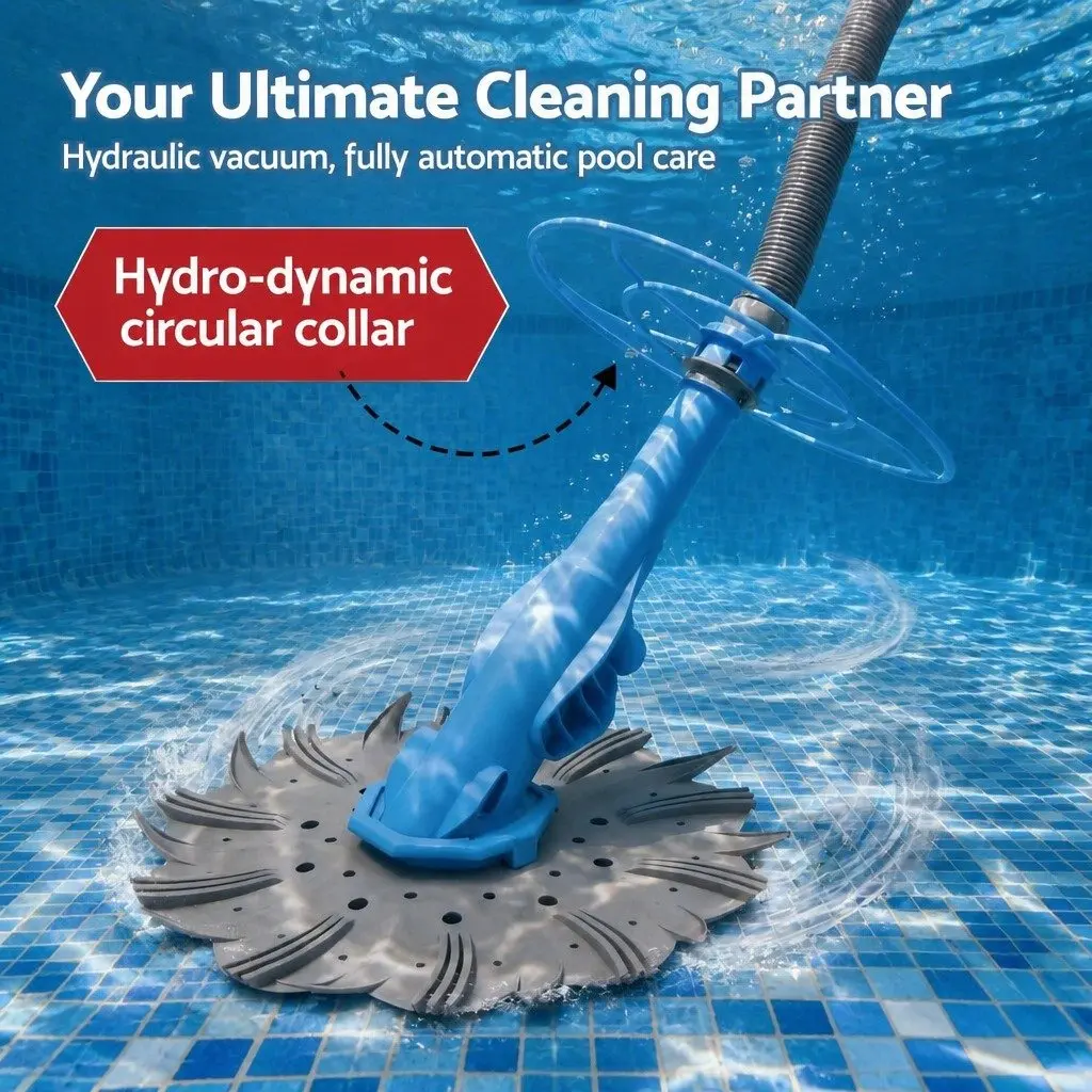 Automatic Pool Vacuum Cleaner Floor Wall Climbing System Grey Blue