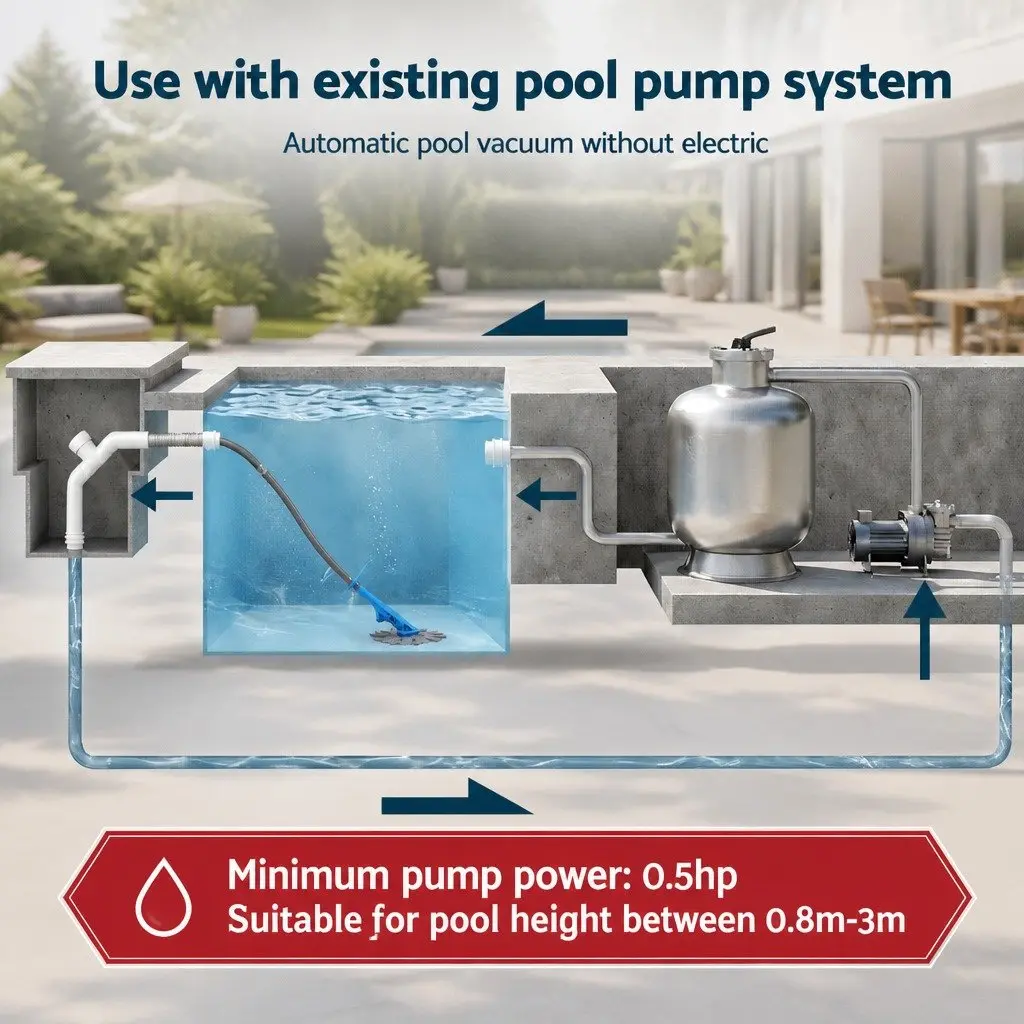 Automatic Pool Vacuum Cleaner Floor Wall Climbing System Grey Blue