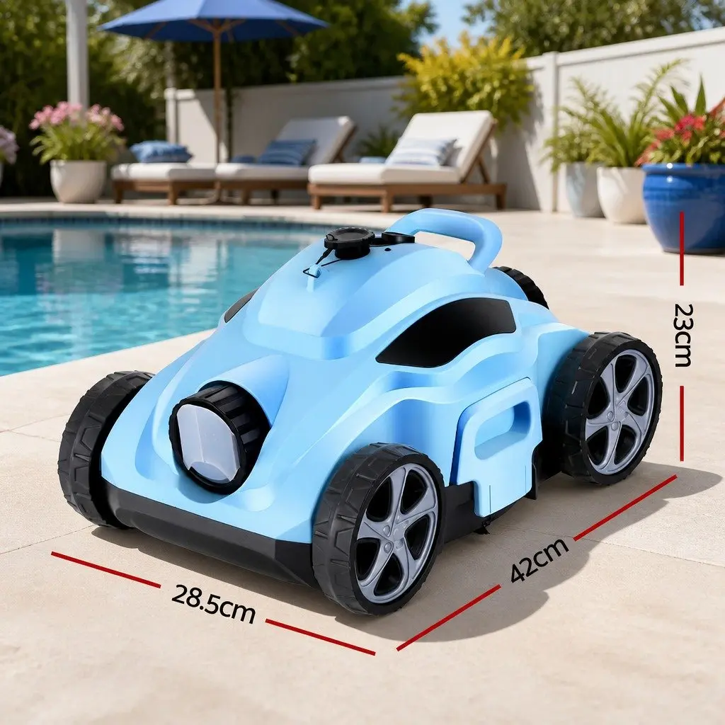 Robotic Pool Cleaner Automatic Cordless Vacuum 42cm Blue