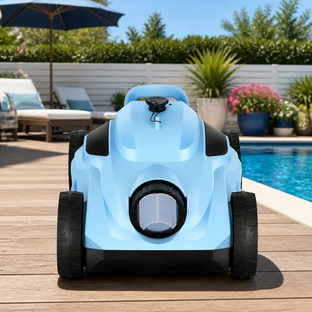 Robotic Pool Cleaner Automatic Cordless Vacuum 42cm Blue