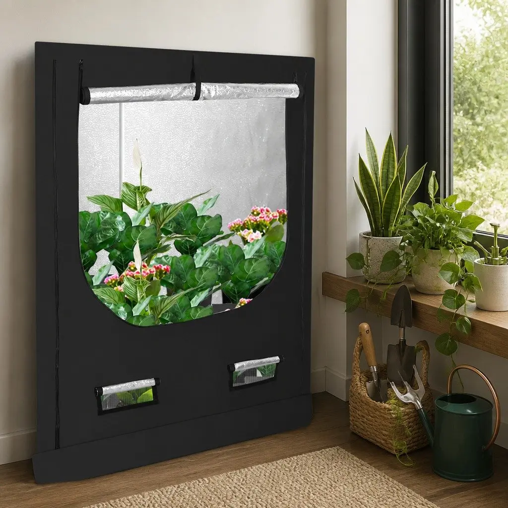 Indoor Grow Tent Hydroponics System 100cm x 100cm Black