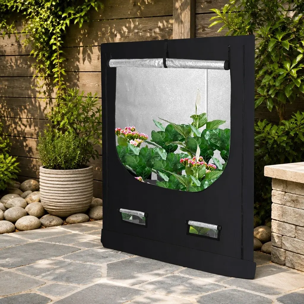 Indoor Grow Tent Hydroponics System 100cm x 100cm Black