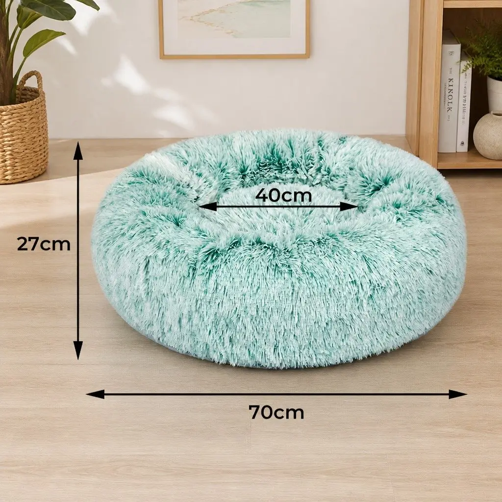 Dog Calming Bed Cover Medium Teal Replacement Cover Donut-Shaped