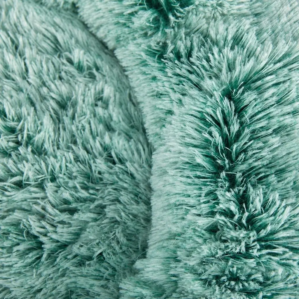 Pet Bed Donut Nest Calming Medium Teal Plush Comfort Raised Rim