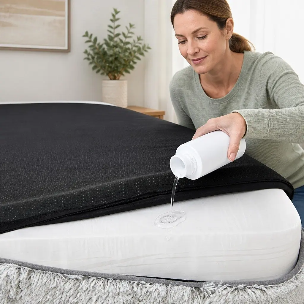 Orthopedic Pet Bed Memory Foam Large Size Grey Plush Bolster