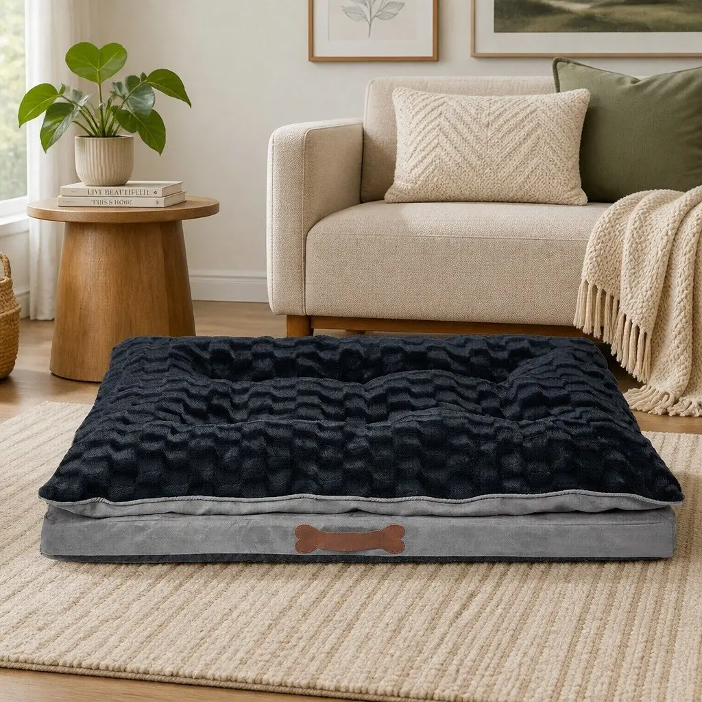 Dog Bed Memory Foam Calming Mattress Medium Grey