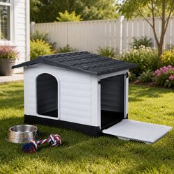 Reliable Grey Dog House Offering Comfort and Security