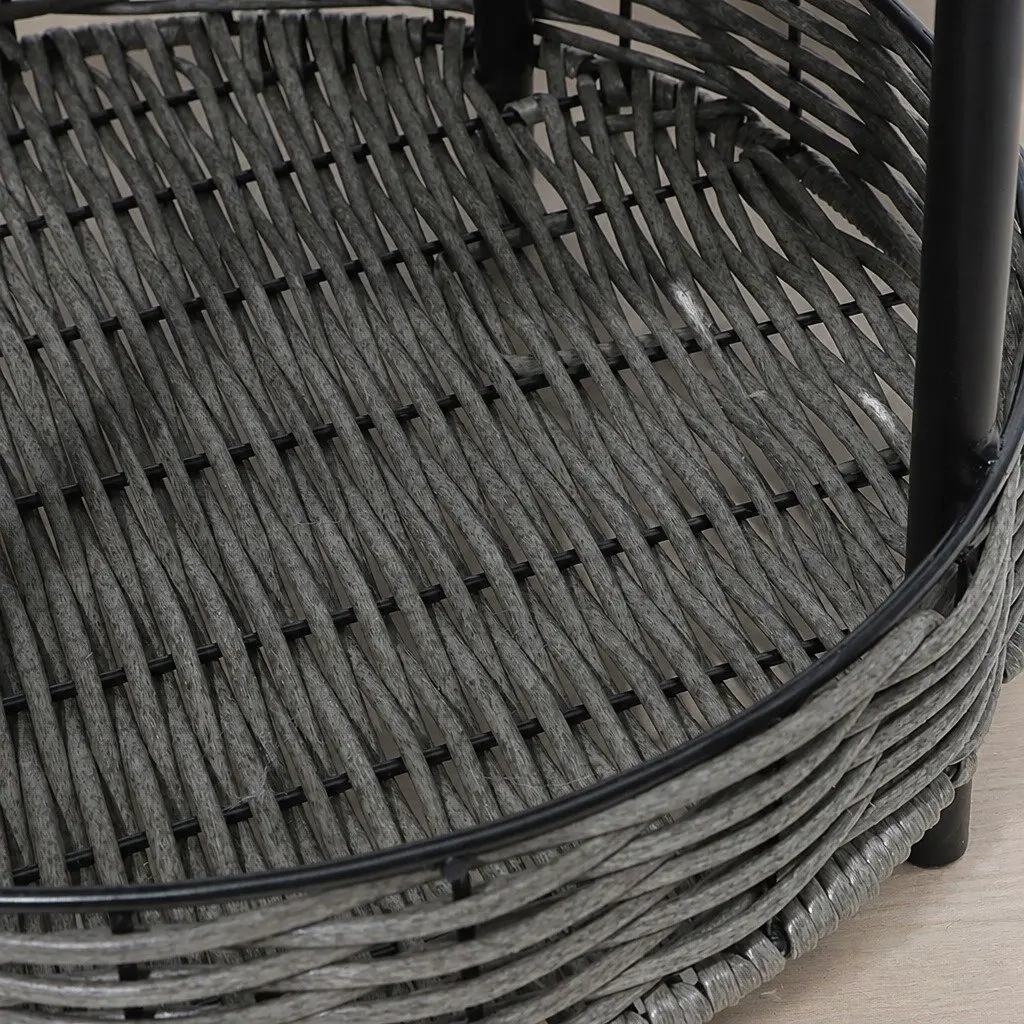 Elevated Pet Bed Indoor Cat House 38cm Soft Cushion Rattan