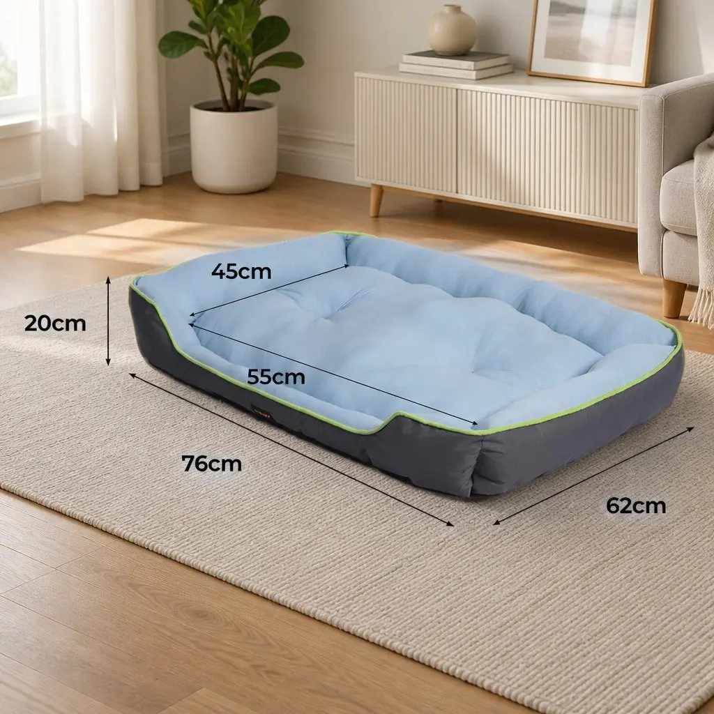 Pet Cooling Bed Sofa Mat Bolster Medium 76cm x 62cm Grey