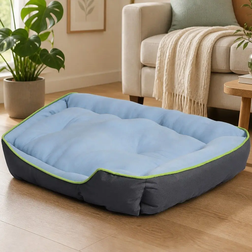 Pet Cooling Bed Sofa Mat Bolster Medium 76cm x 62cm Grey
