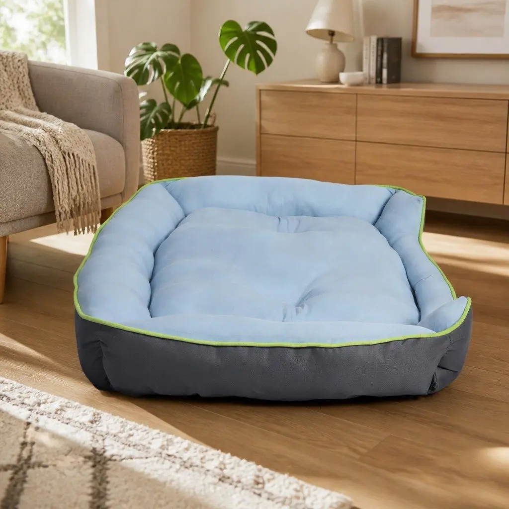 Pet Cooling Bed Sofa Mat Bolster Medium 76cm x 62cm Grey