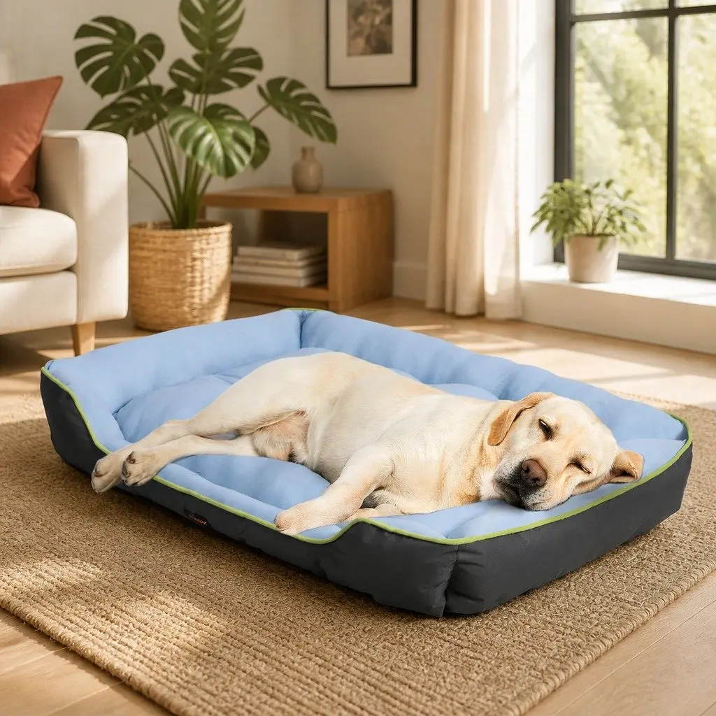 Pet Cooling Bed Sofa Mat Bolster Medium 76cm x 62cm Grey