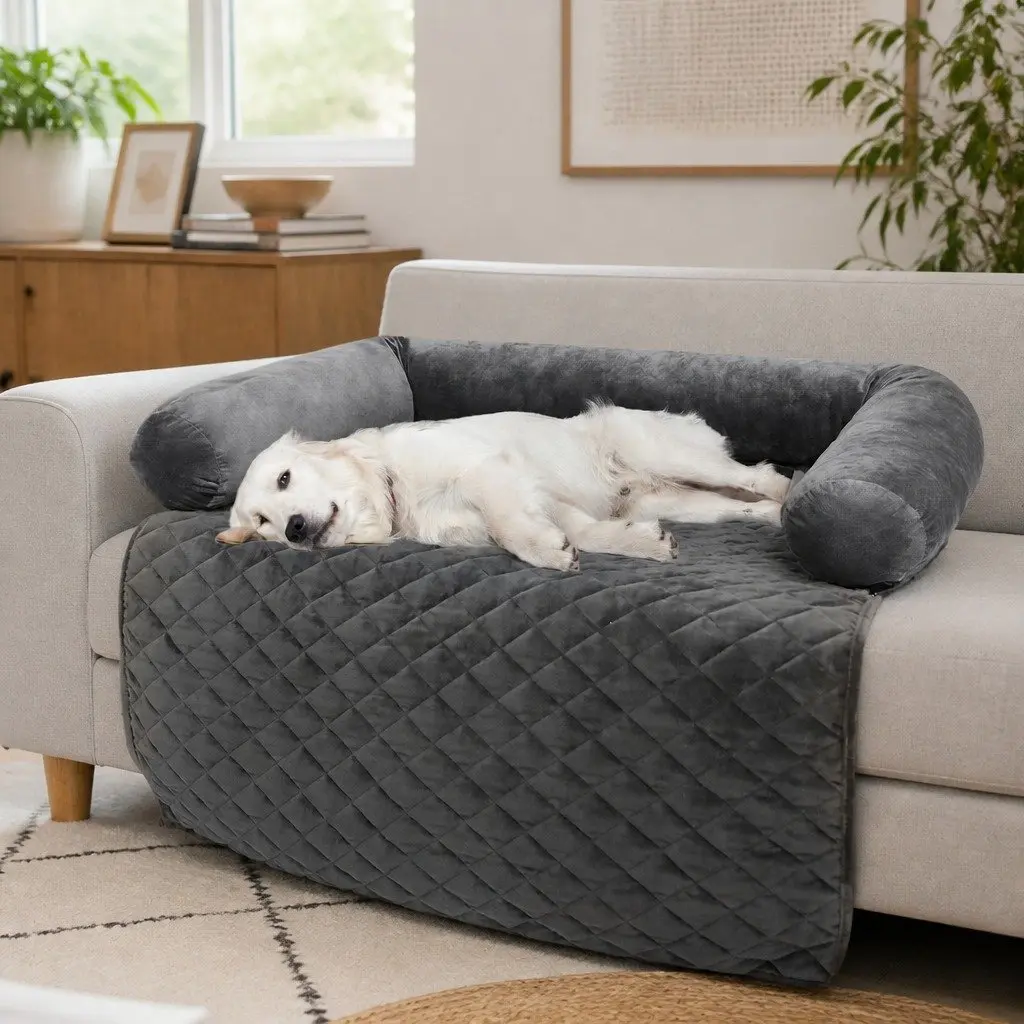 Pet Sofa Cover Medium Furniture Protector Anti-slip Washable Grey