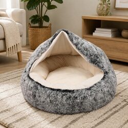 Large Semi-Enclosed Pet Bed Warm Plush Cave Dog Cat Nest Removable Washable