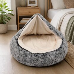 Pet Dog Cat Calming Bed Warm Soft Plush Semi-Enclosed Cave Washable XL