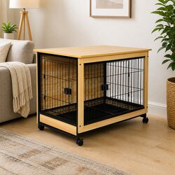 Comforting Wooden Dog Crate with Removable Cleaning Tray