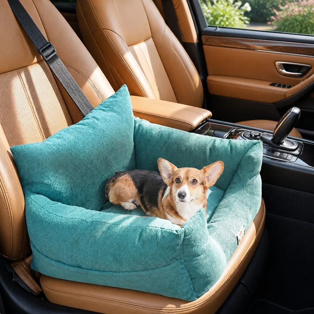 Pet Car Booster Seat Medium M Green Safe Travel