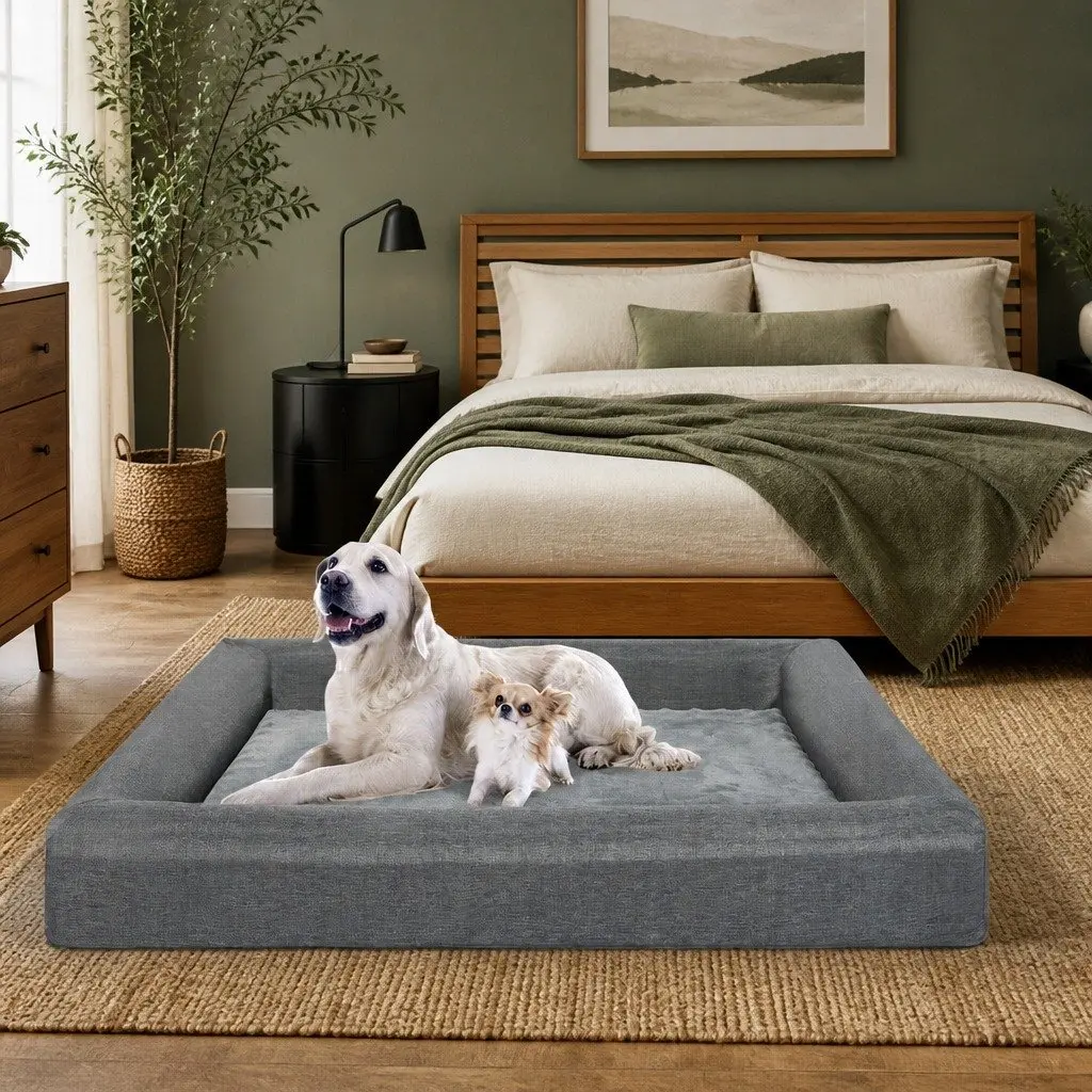 Memory Foam Pet Bed Orthopaedic Dog Cat Cushion XXL Grey
