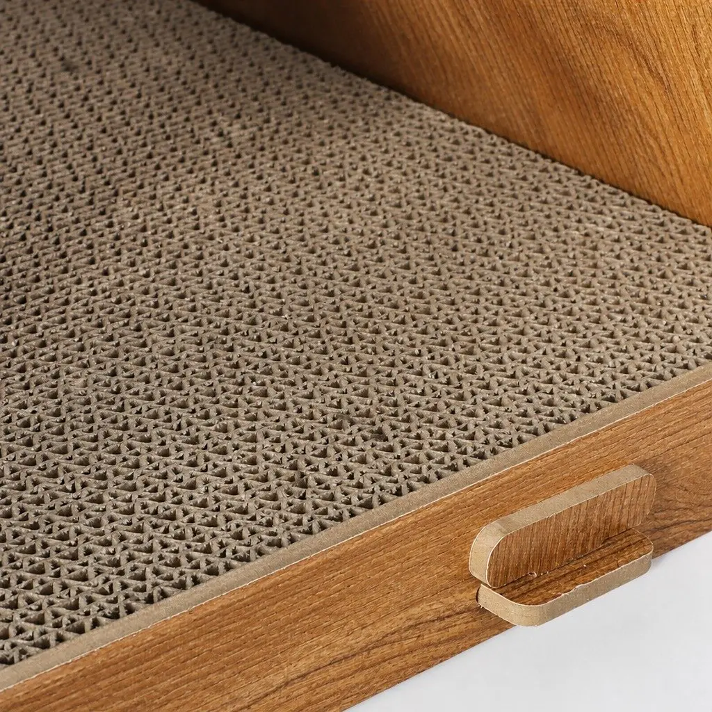Cat Scratching Board Bed Corrugated Cardboard 48cm W x 35cm D x 39cm H Brown