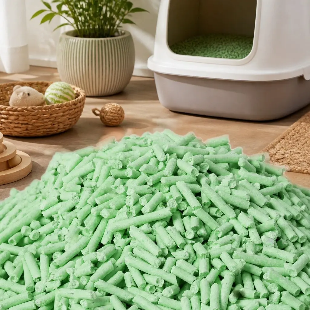 Tofu Cat Litter Clumping Green Tea Odour Control Flushable Biodegradable 2.5kg