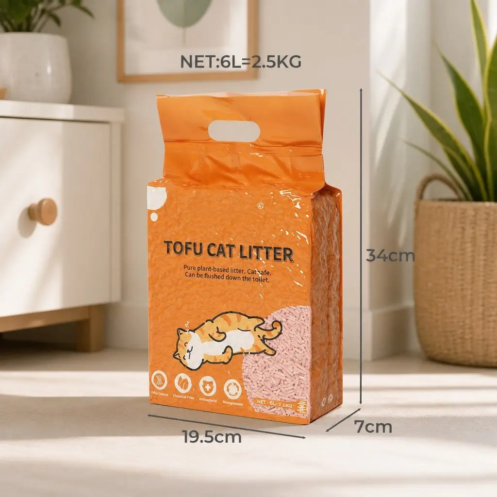 Tofu Cat Litter Clumping 2.5kg Biodegradable Flushable Odour Control Pet Litter