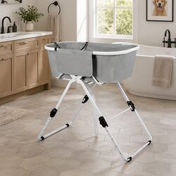 Pet Bathtub Adjustable Height Folding Dog Grooming Wash Tub Indoor Outdoor Use