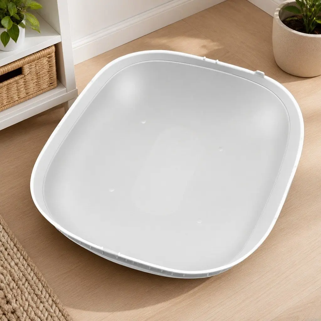 Automatic Cat Litter Box Replaceable Silicone Liner Pad Waterproof 37.8cm White