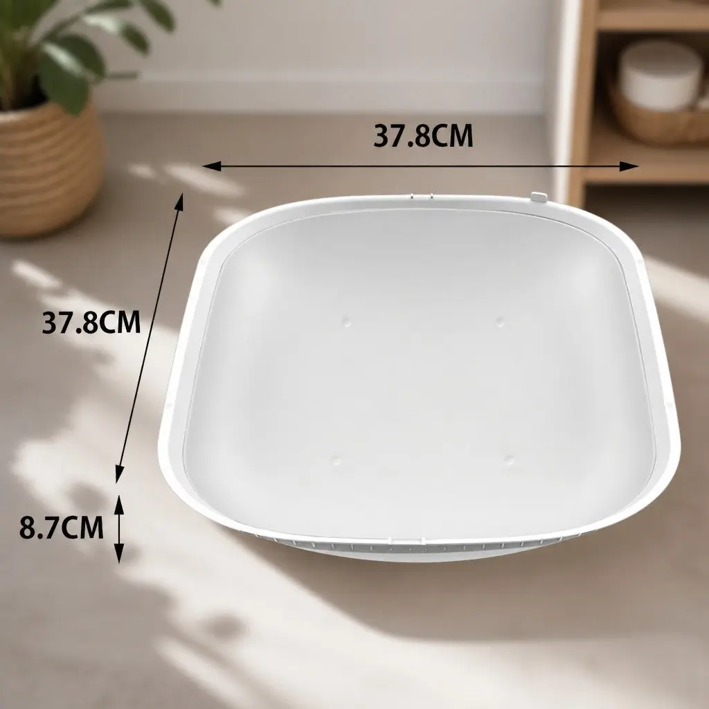 Automatic Cat Litter Box Replaceable Silicone Liner Pad Waterproof 37.8cm White