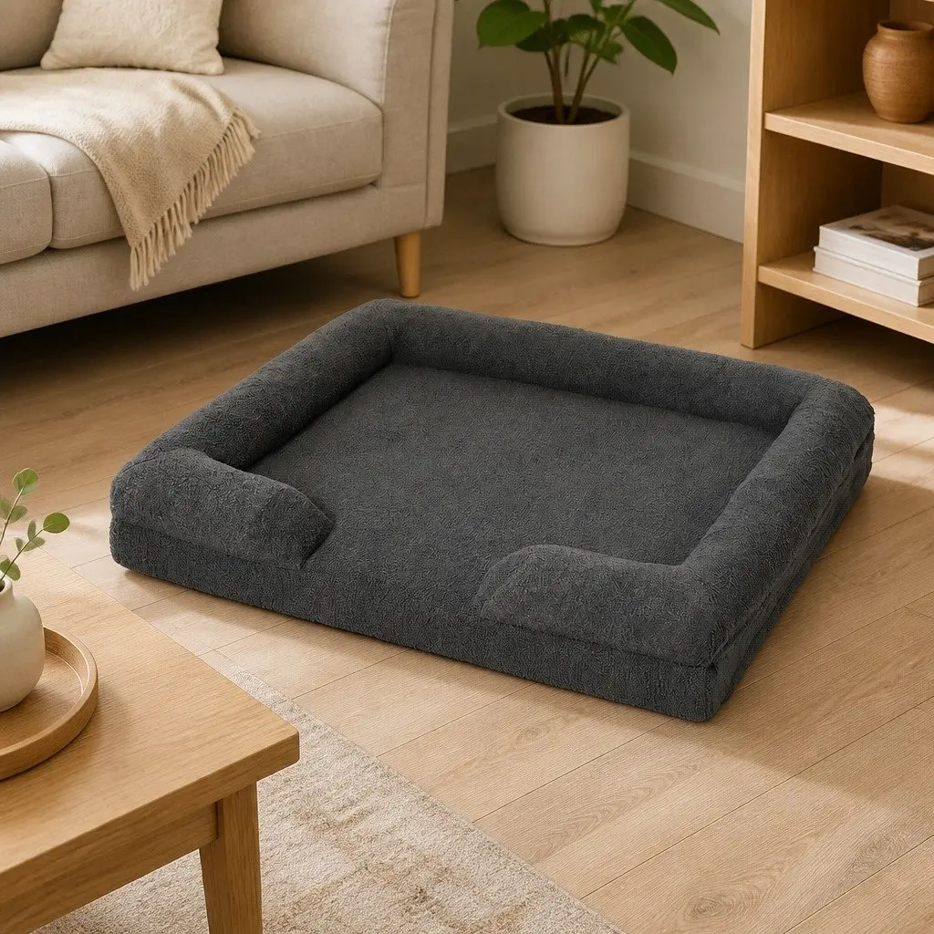 Pet Sofa Bed Orthopaedic Memory Foam Large Grey