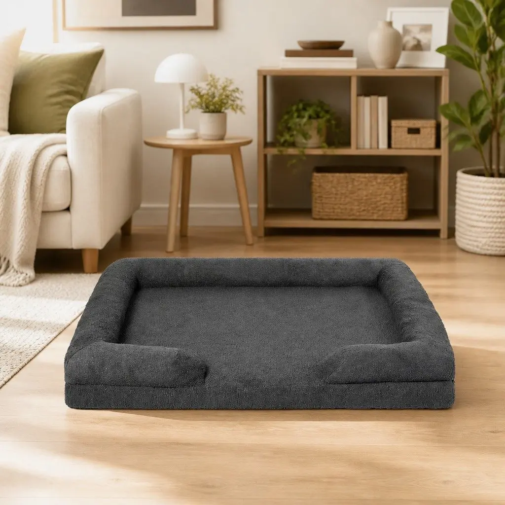 Pet Sofa Bed Orthopaedic Memory Foam Large Grey