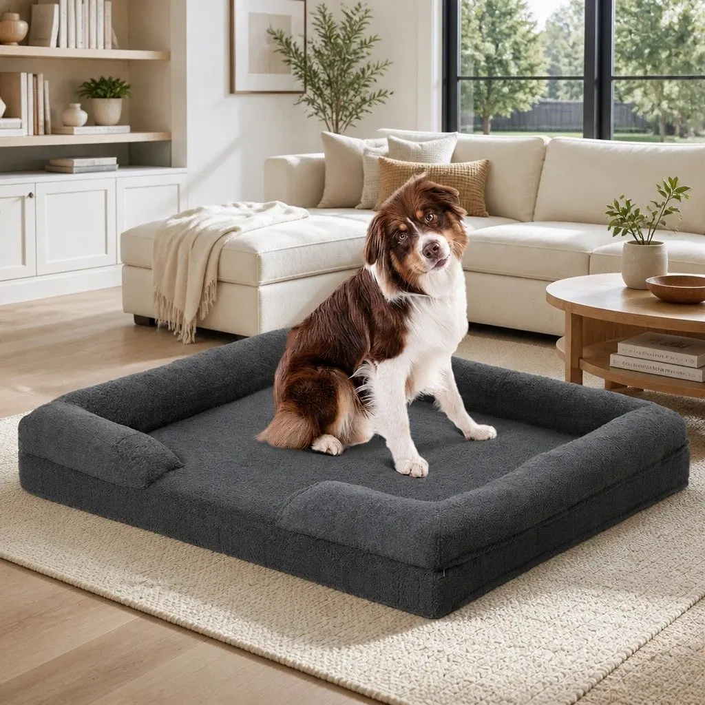 Pet Sofa Bed Orthopaedic Memory Foam Large Grey