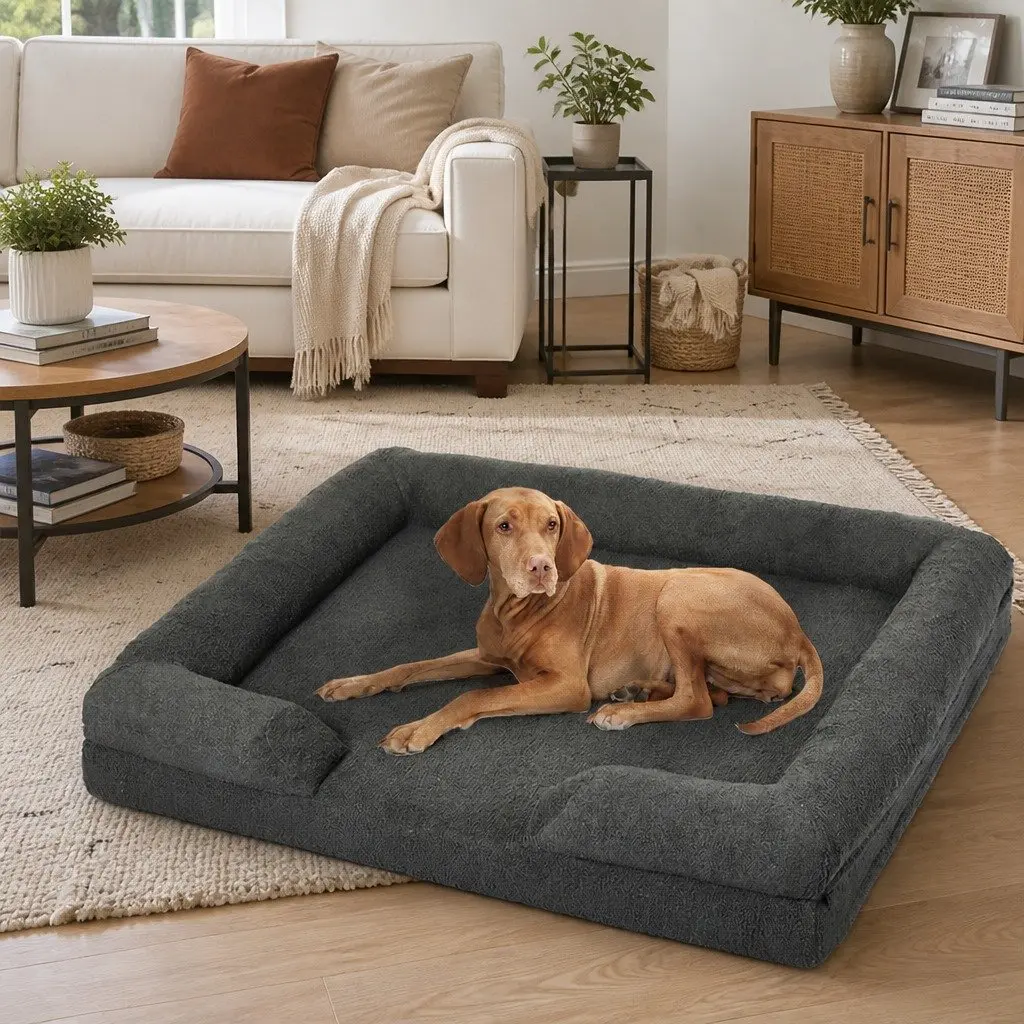 Pet Sofa Bed Orthopaedic Memory Foam Large Grey