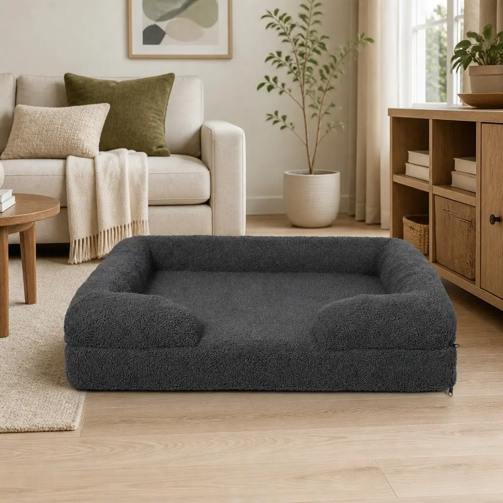 Memory Foam Pet Sofa Bed Orthopaedic Foam 71cm x 58cm Grey