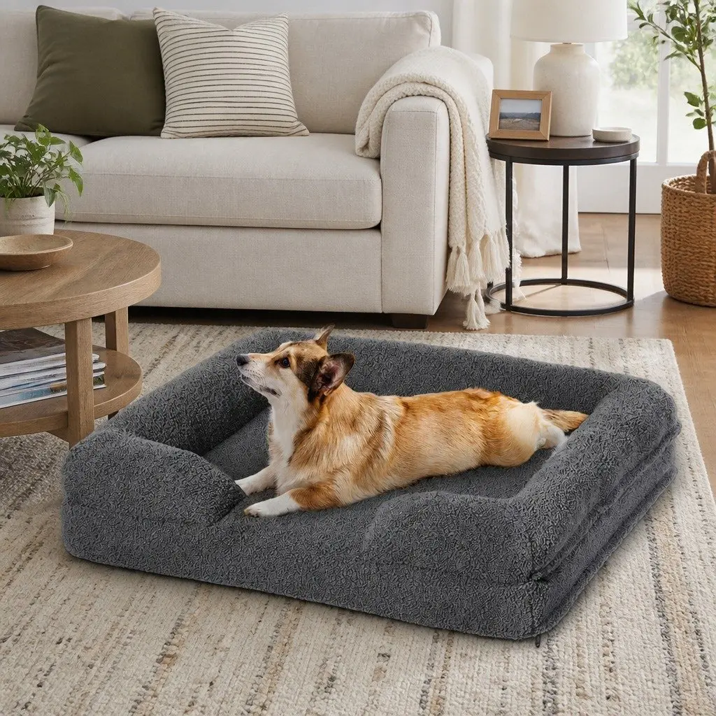 Memory Foam Pet Sofa Bed Orthopaedic Foam 71cm x 58cm Grey