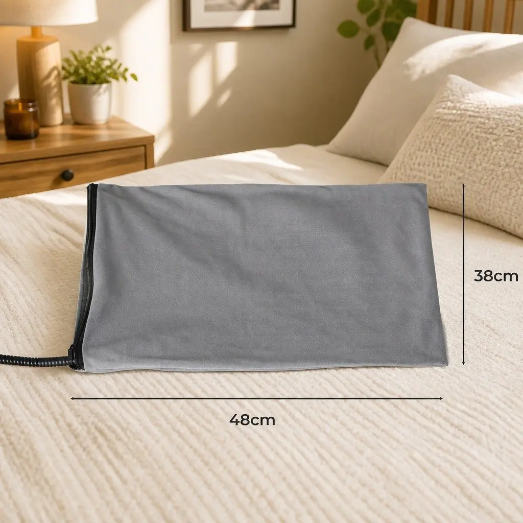 Electric Heated Pet Pad Warming Mat Small 38cm x 48cm Blue Grey