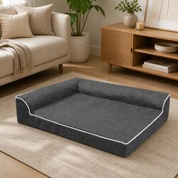 Reliable Grey Orthopedic Dog Bed with Memory Foam