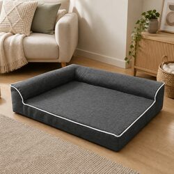 Orthopedic Dog Bed XL Memory Foam Pet Sofa L-Shaped Bolster Support Large Dogs