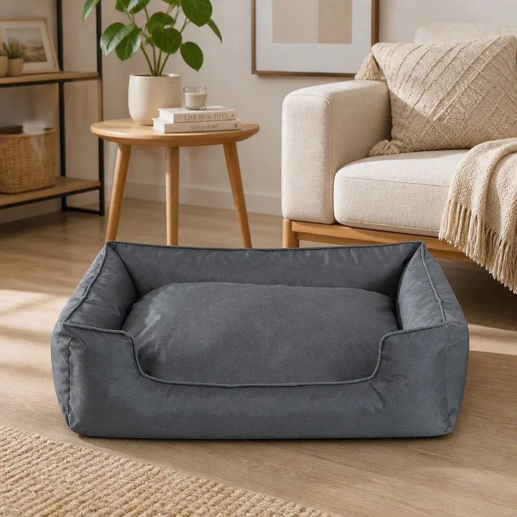 Pet Dog Bed Waterproof Oxford Cloth Portable Sleeping Mat 90cm x 75cm Grey
