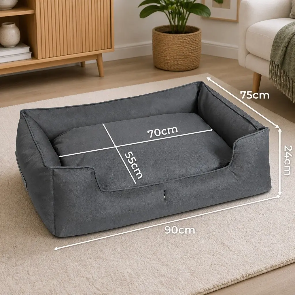 Pet Dog Bed Waterproof Oxford Cloth Portable Sleeping Mat 90cm x 75cm Grey